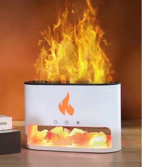 Diffuseur d'arômes Blaze - Chambre de sel de l'Himalaya - USB-C - Effet flamme (sel inclus)