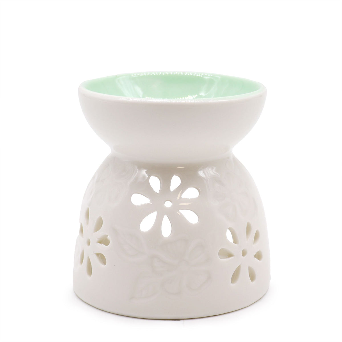 Brûleur à pétrole classique - Motifs floraux et bleus