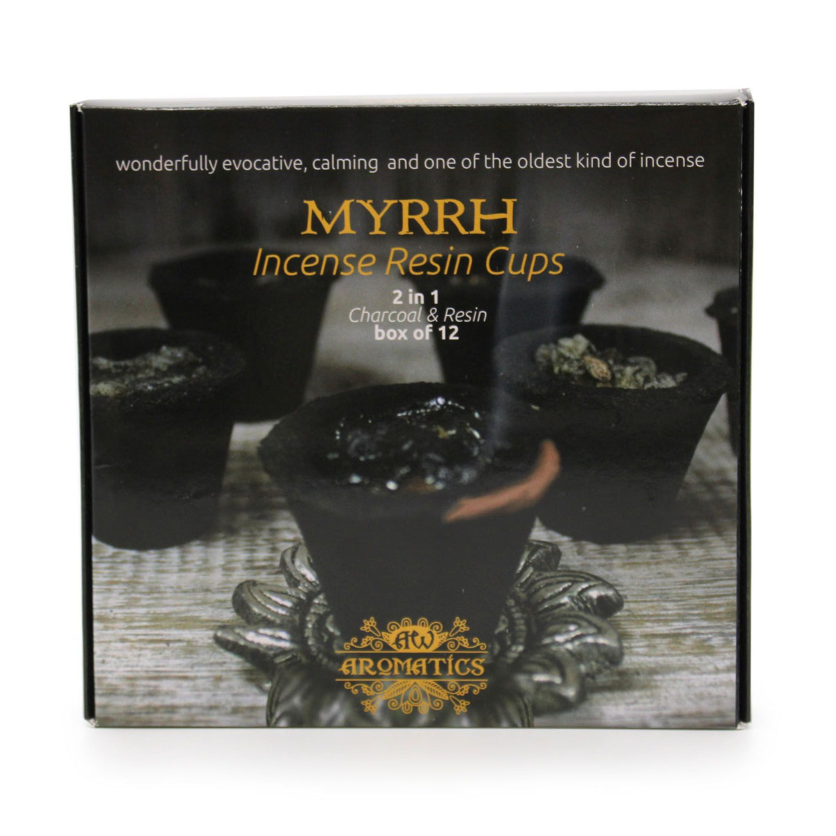 Boîte de 12 coupelles en résine - Myrrhe