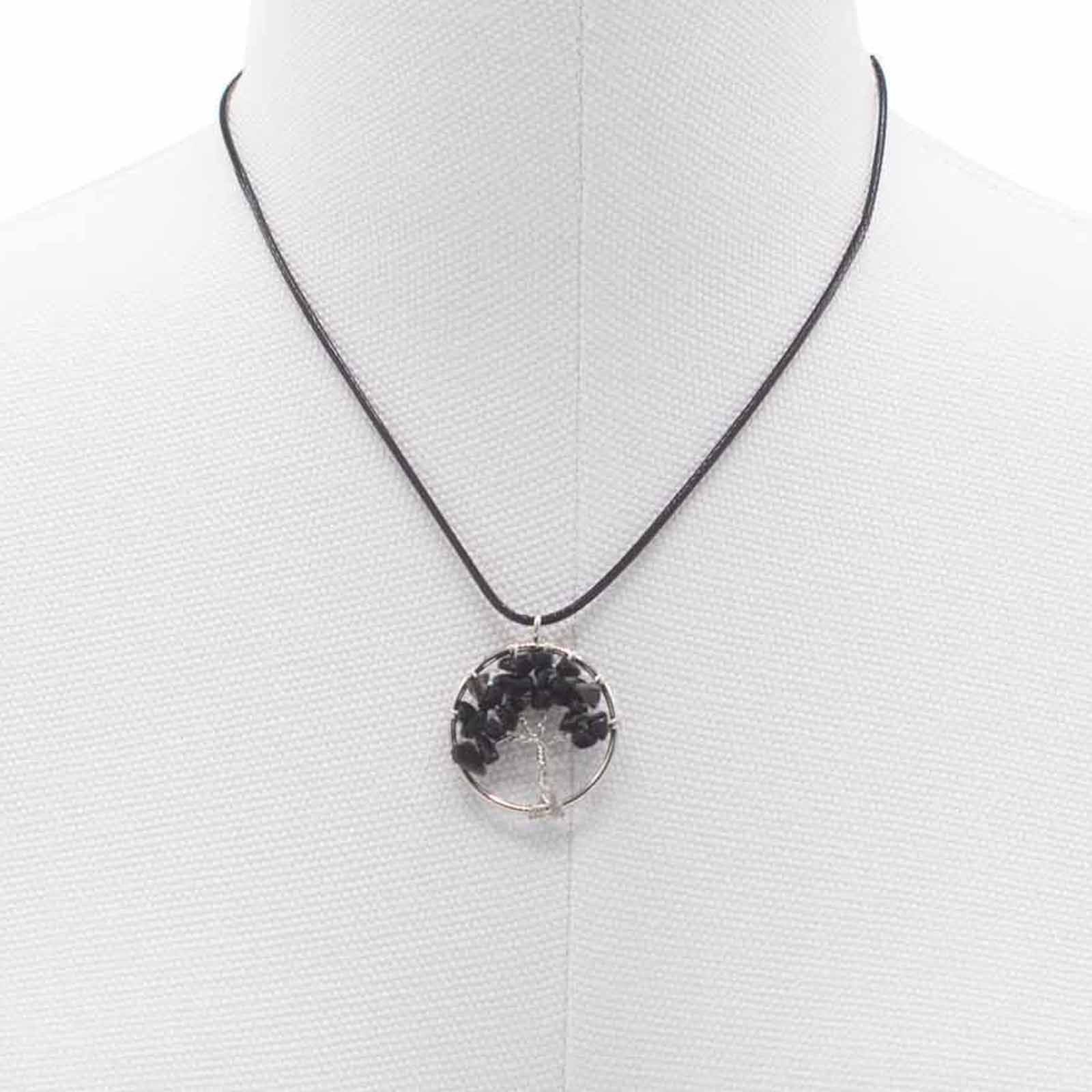 Pendentif Arbre de Vie - Agate Noire