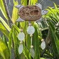 Sculpture de tortue en blanc délavé et en pierre naturelle