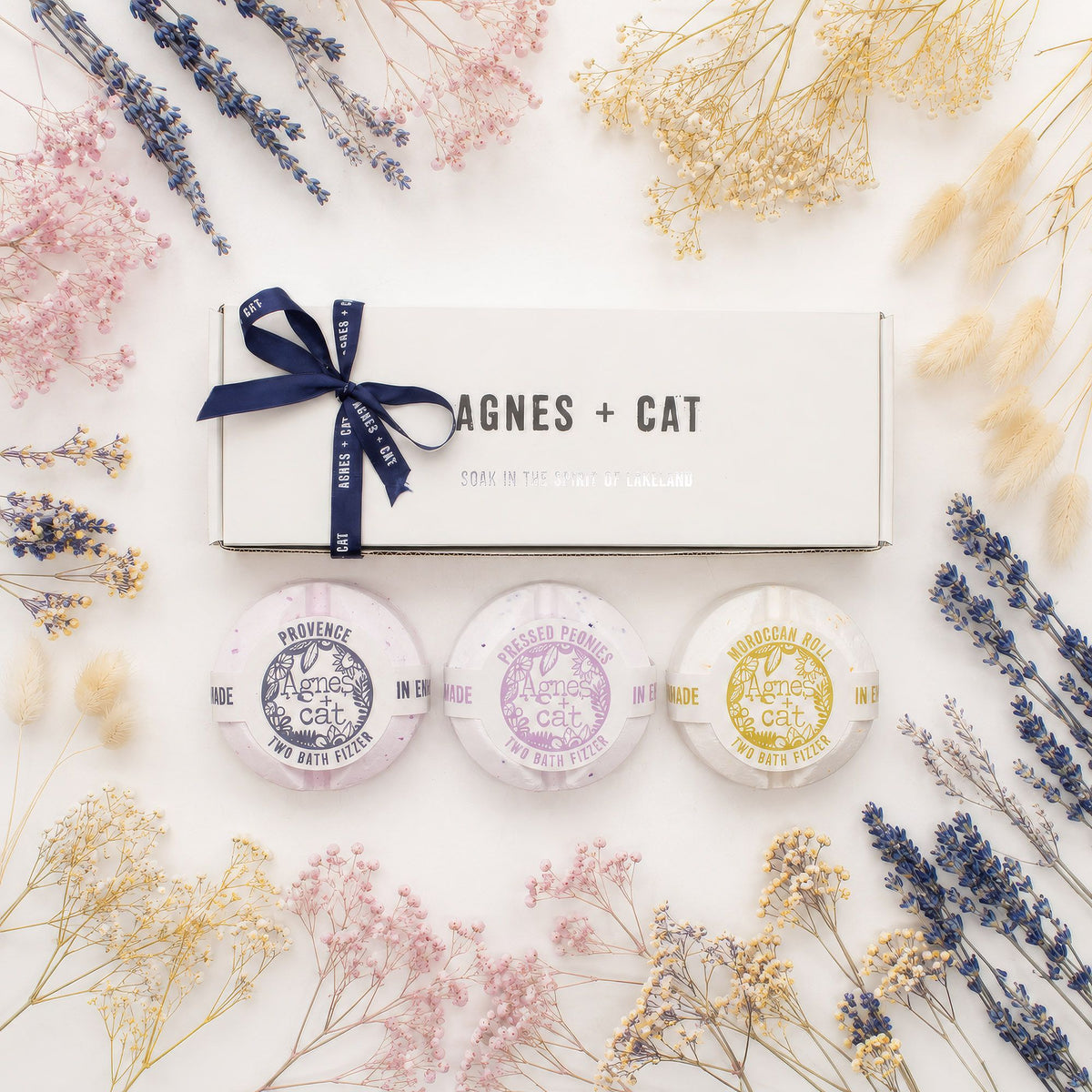 Coffret cadeau de galets de bain effervescents – Jardin secret – Agnes + Cat