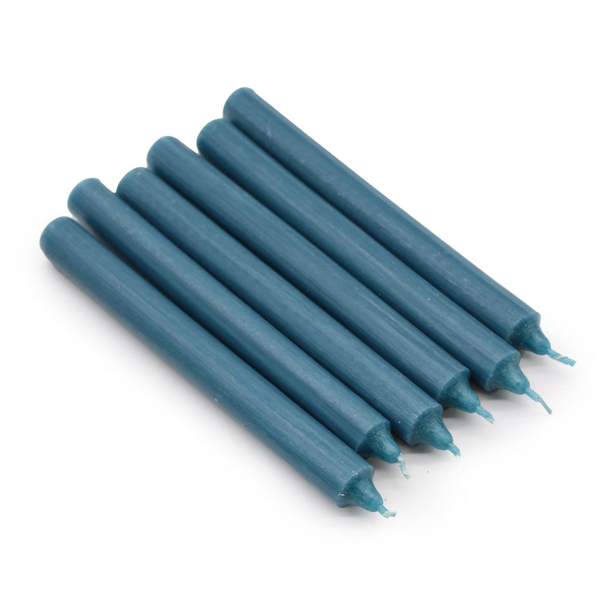 Ensemble de 21 bougies de table unies - Bleu sarcelle rustique