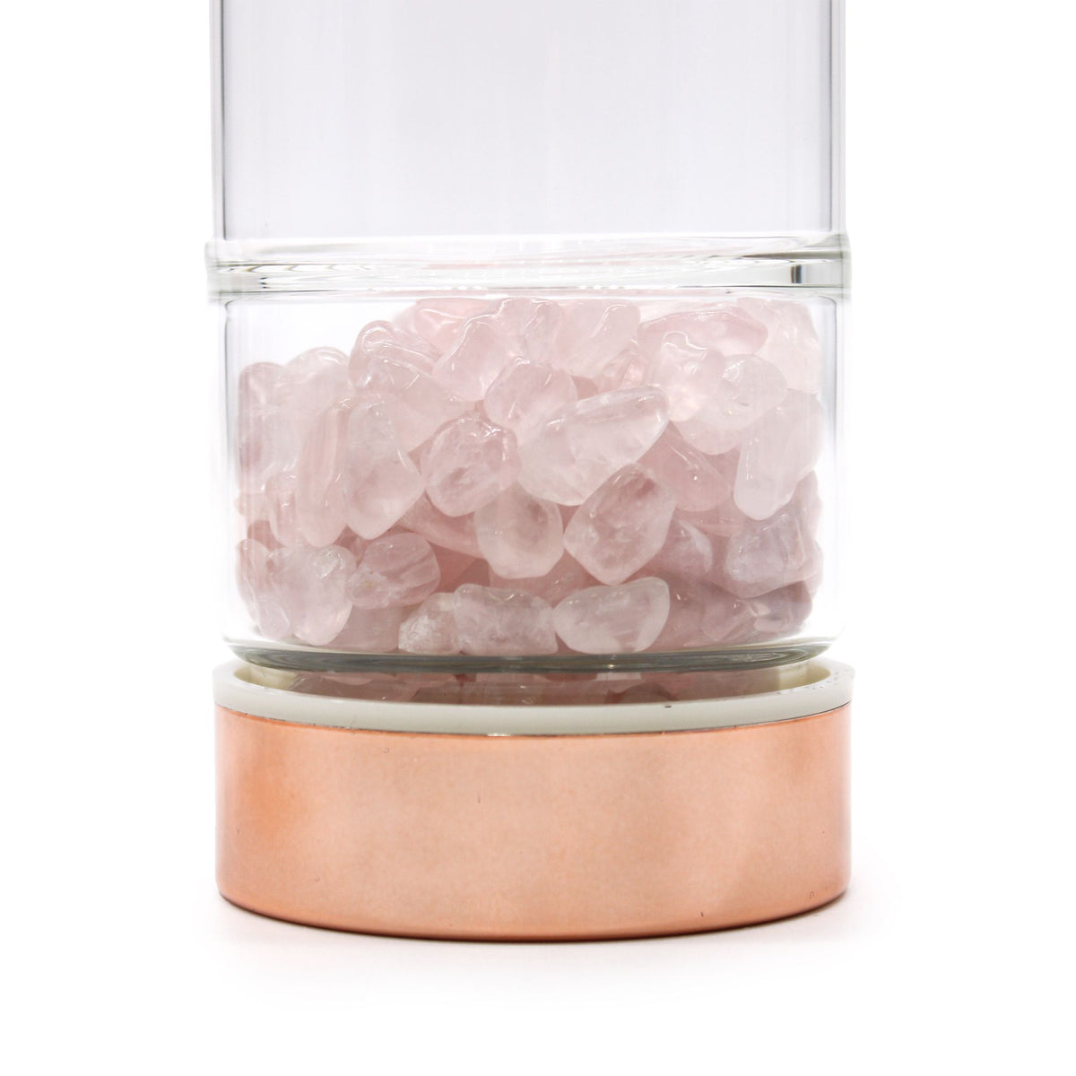 Bouteille de thé en verre - or rose - quartz rose