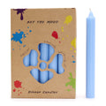 Ensemble de 21 bougies de table de couleur unie - Bleu ciel