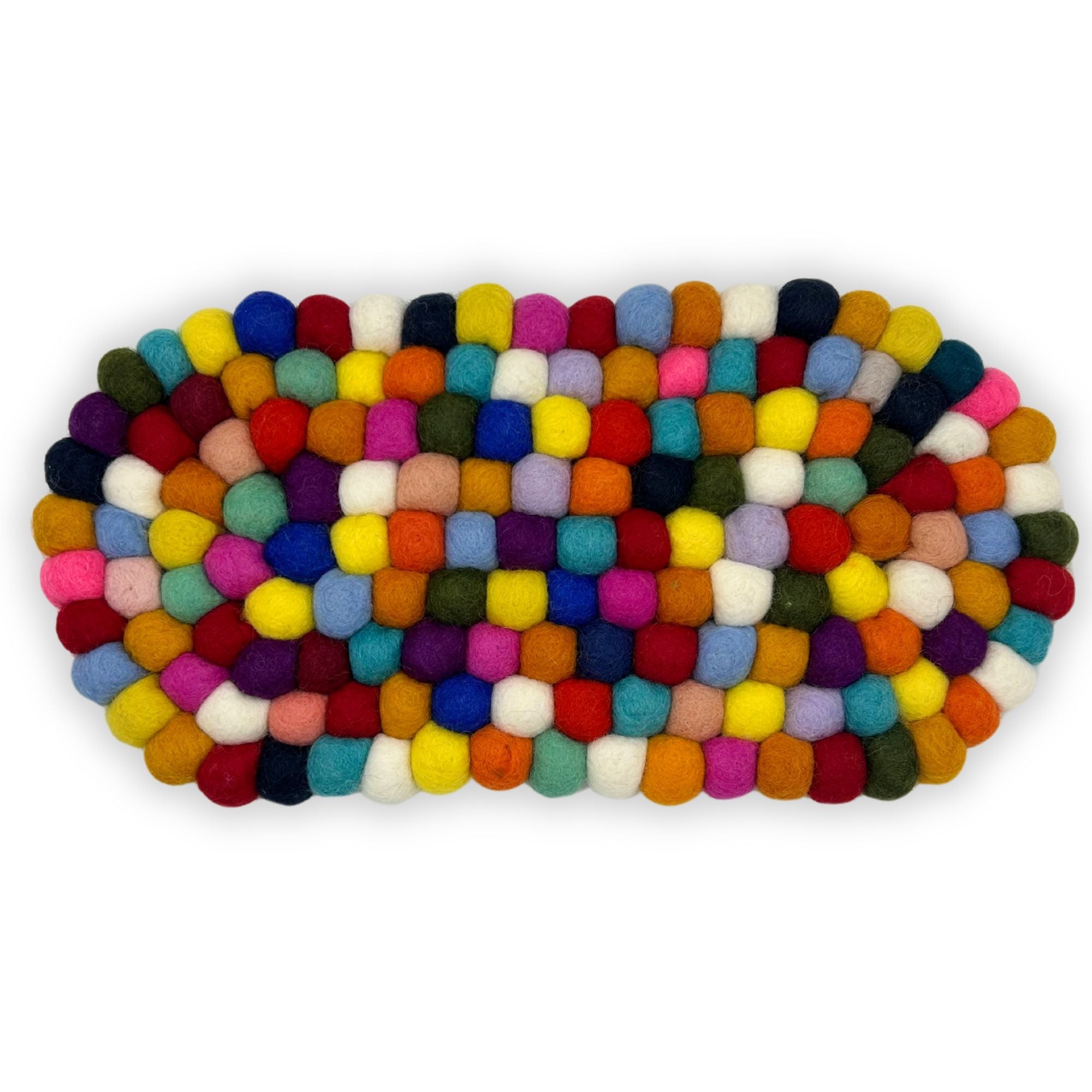 Tapis de table ovale en feutrine - 38 x 18 cm, multicolore