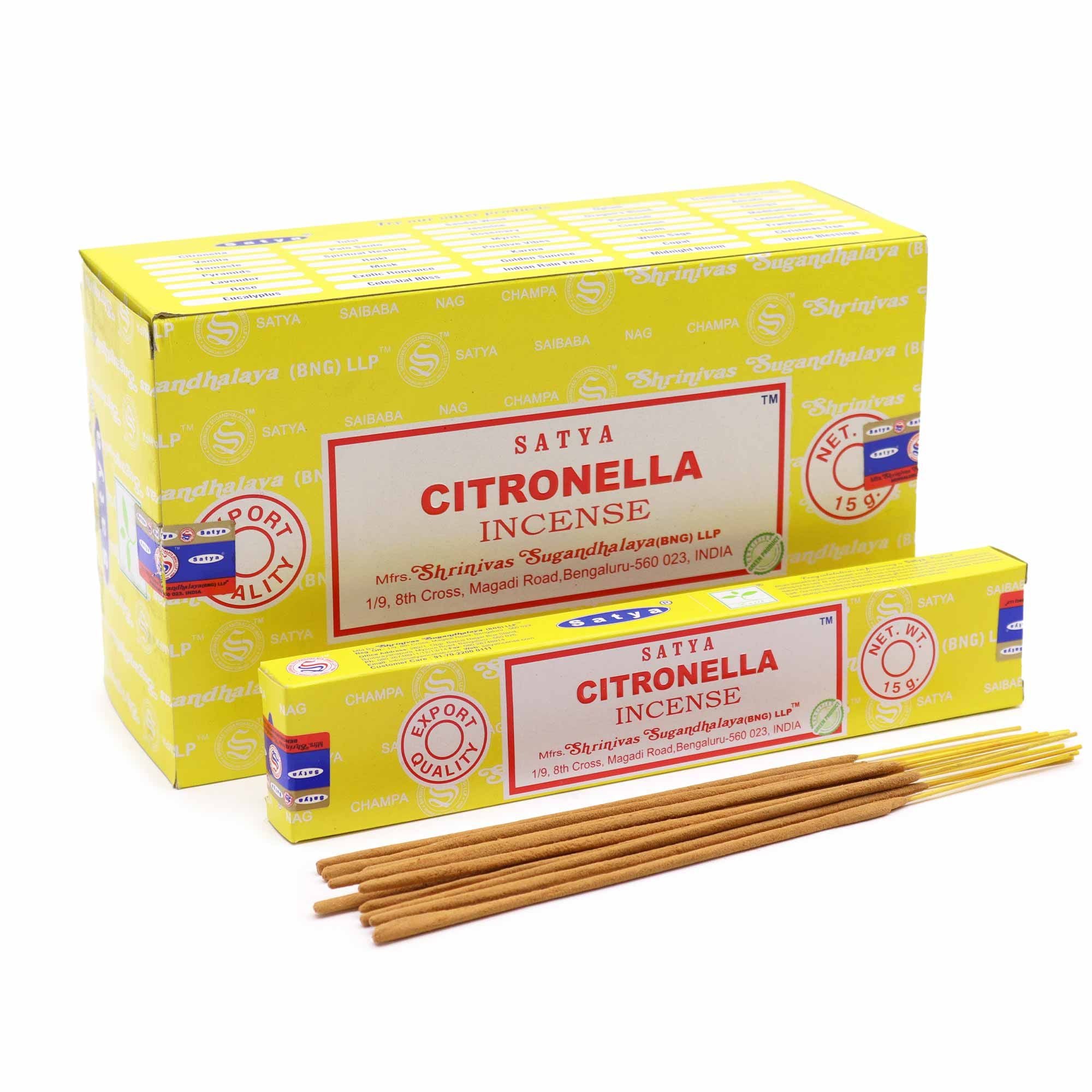 Bâtonnets d'encens Satya 15 g - Citronnelle