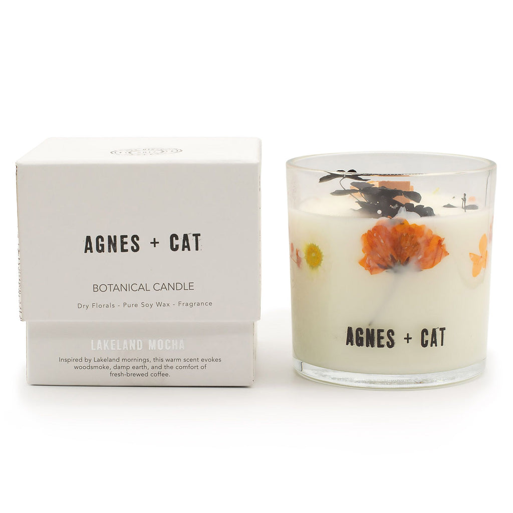 Bougie botanique en cire de soja – Moka du Lakeland – Agnes + Cat