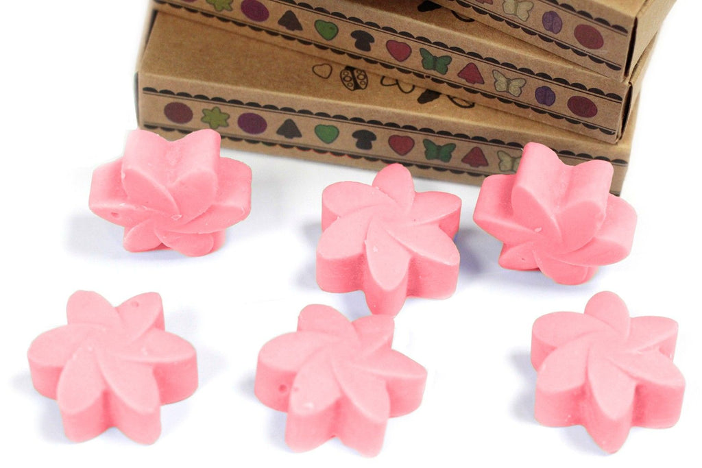 Boîte de 6 cires de soja - Rose classique