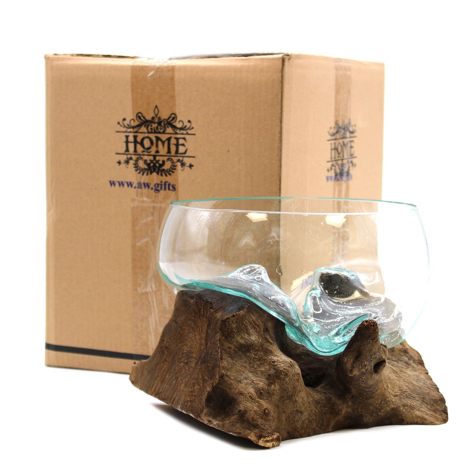 Verre fusionné sur bois - Grand bol ouvert