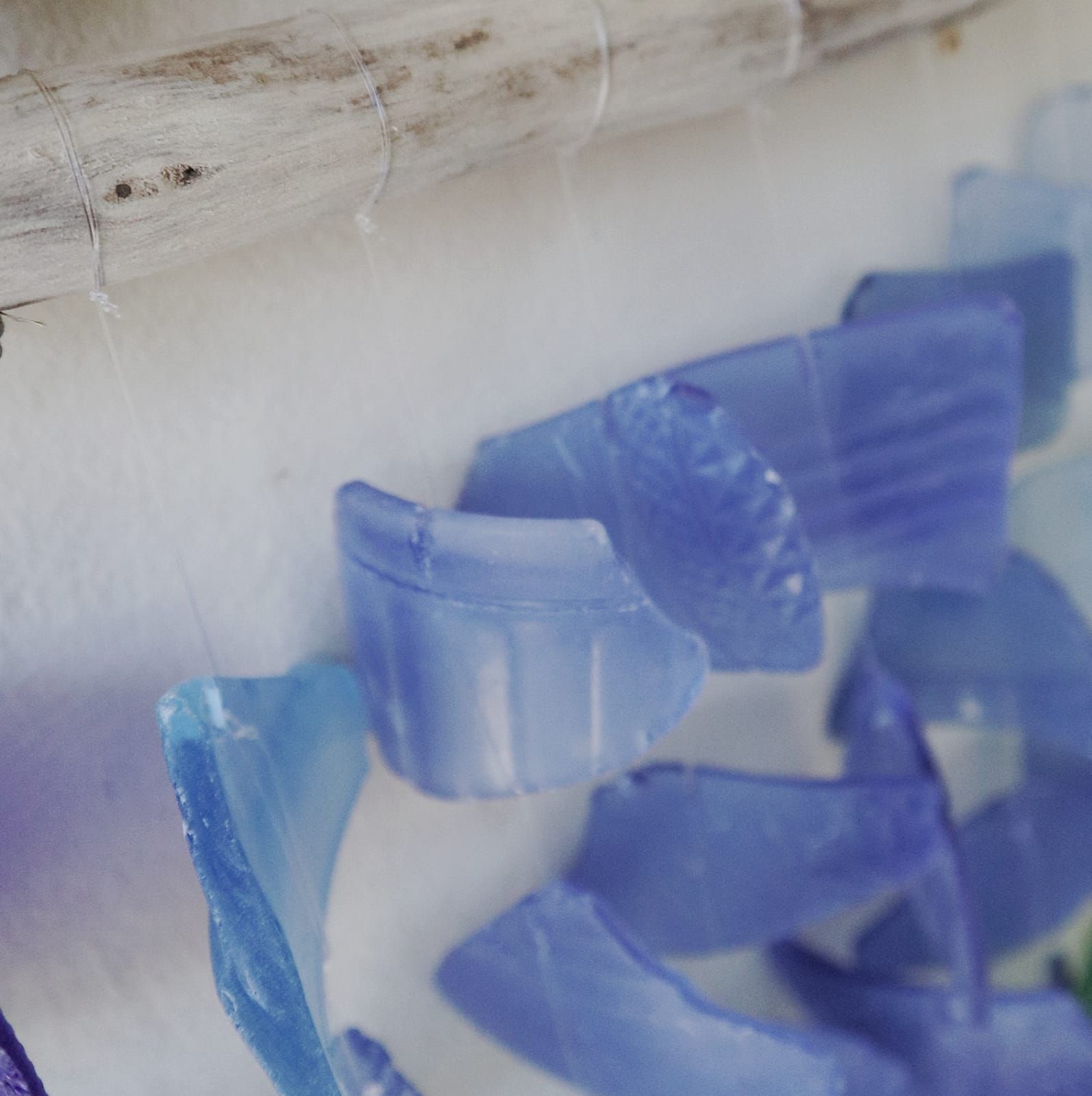 Carillon éolien en verre recyclé - Bleu