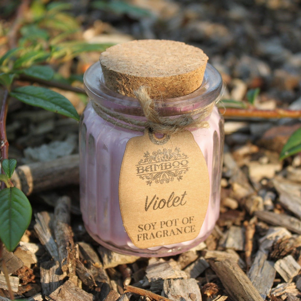 Bougie en pot à la cire de soja - Violette