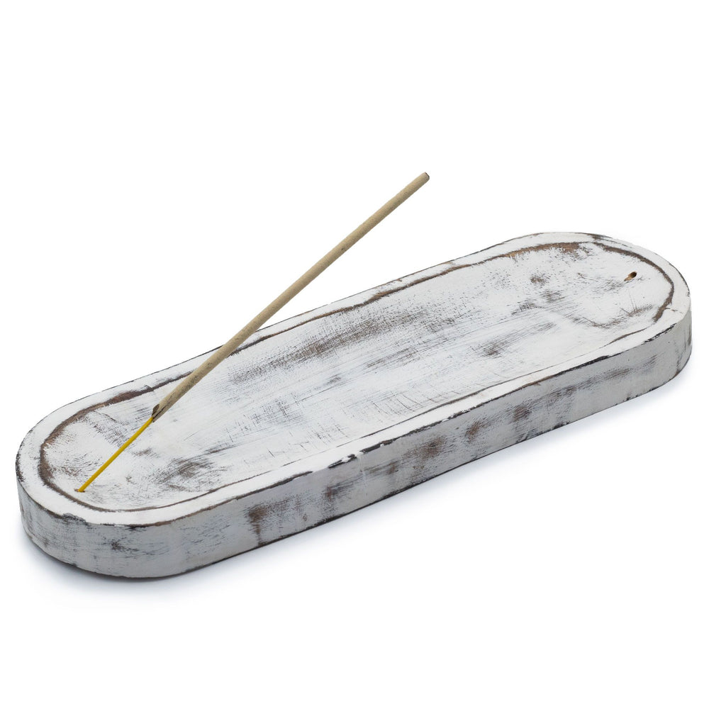 Grand porte-encens 30 x 10 cm - Blanchi classique