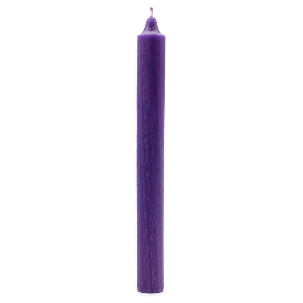 Bougies en vrac de couleur unie - Violet rustique - Lot de 10