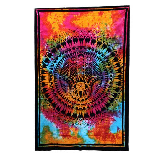 Couverture en coton simple + tapisserie - Hamsa