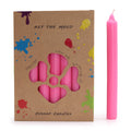 Ensemble de 21 bougies de table unies - Rose foncé rustique