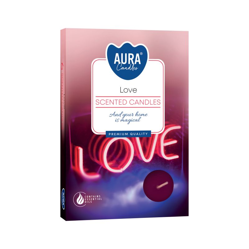 Lot de 6 bougies parfumées « Amour » (1x)