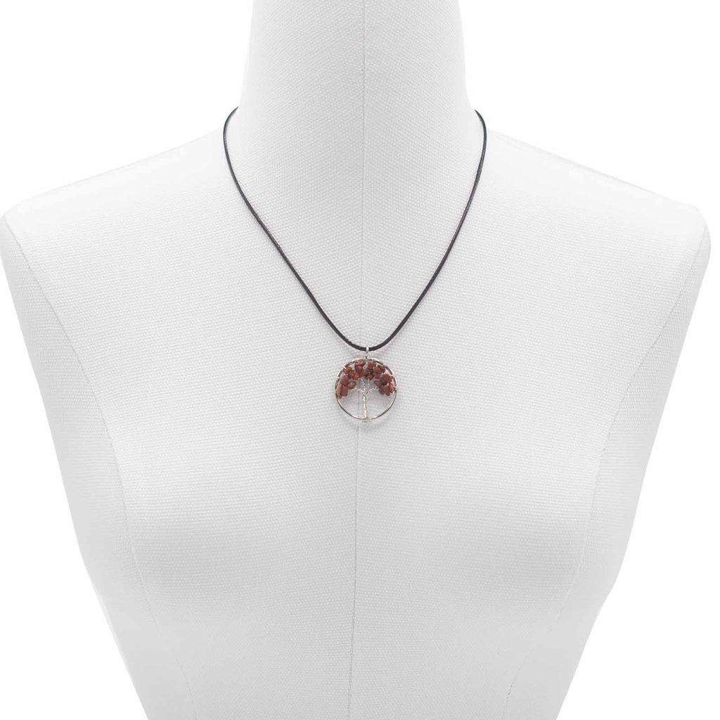 Pendentif Arbre de Vie - Jaspe rouge
