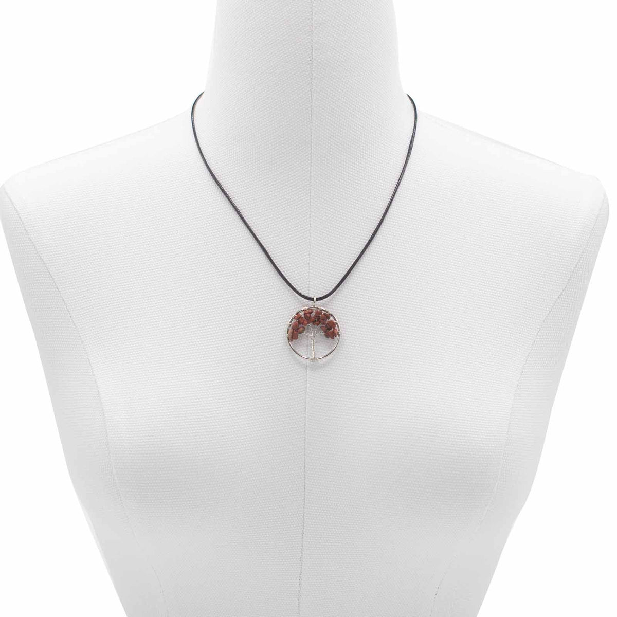 Pendentif Arbre de Vie - Jaspe rouge