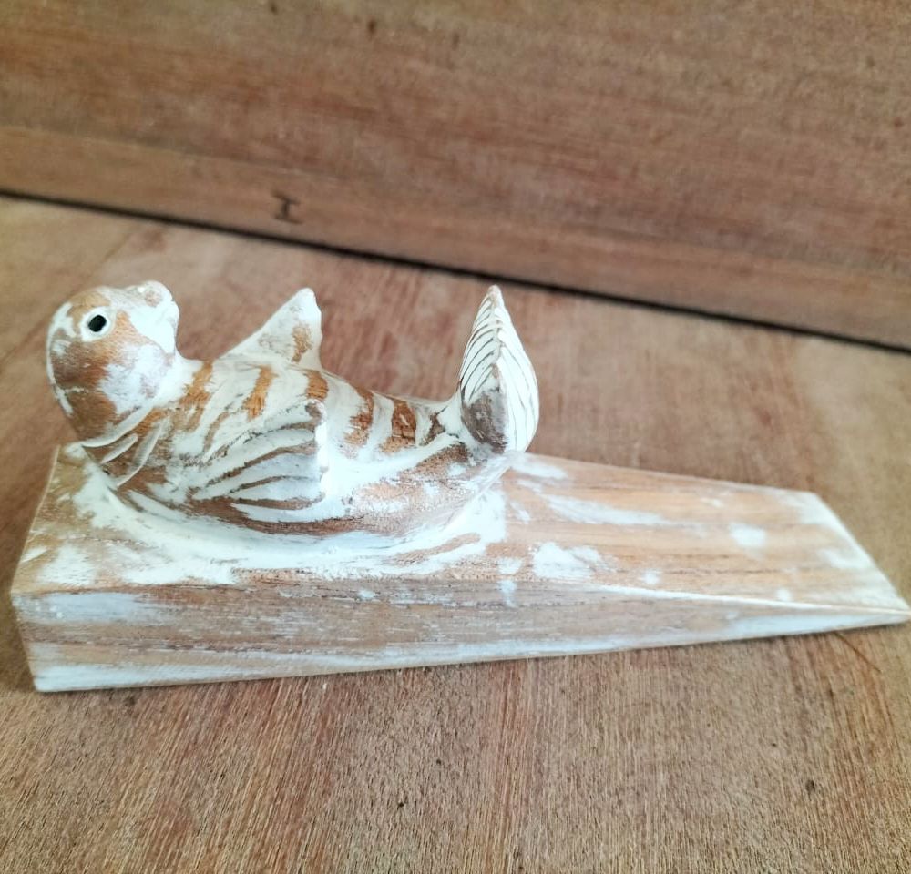 Butée de porte sculptée à la main - Bébé phoque