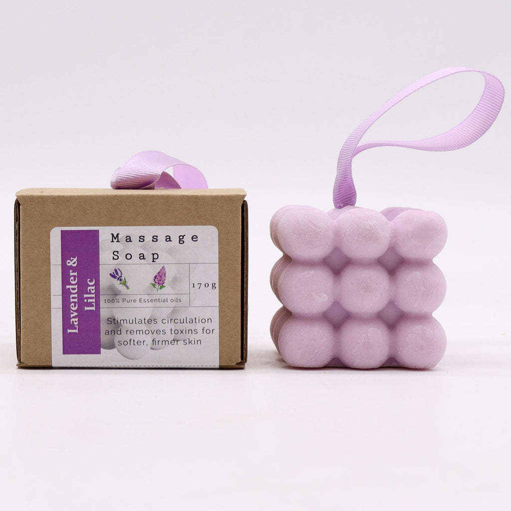 Savon de massage individuel en boîte - Lavande et lilas