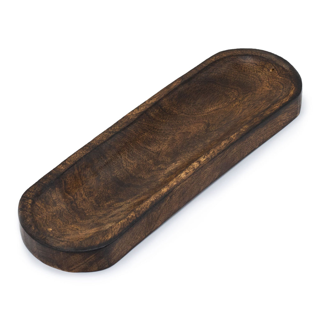 Grand plateau à encens 30 x 10 cm - Bois de manguier classique