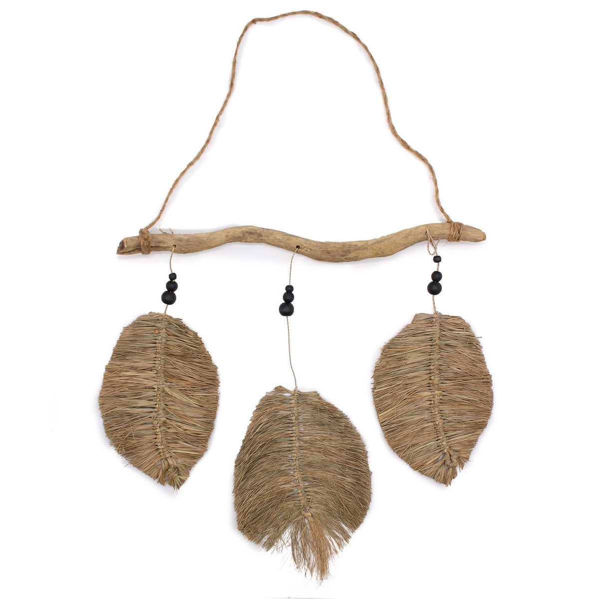Feuilles de raphia, trois pièces, 46 x 53 cm