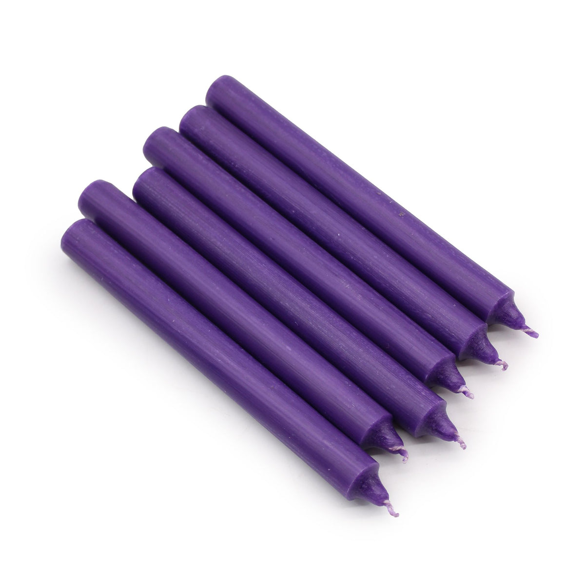 Bougies en vrac de couleur unie - Violet rustique - Lot de 10