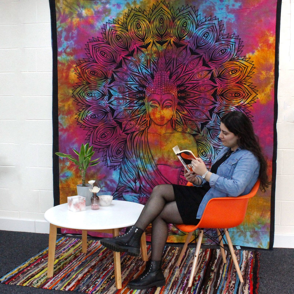 Couette double en coton + tapisserie - Mandala éléphant