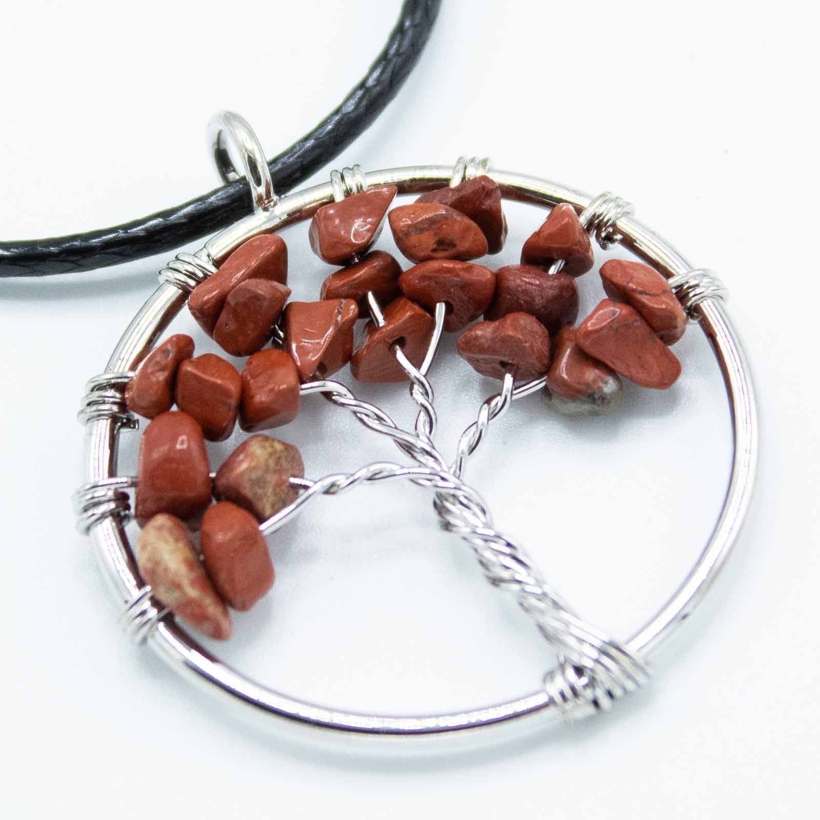 Pendentif Arbre de Vie - Jaspe rouge