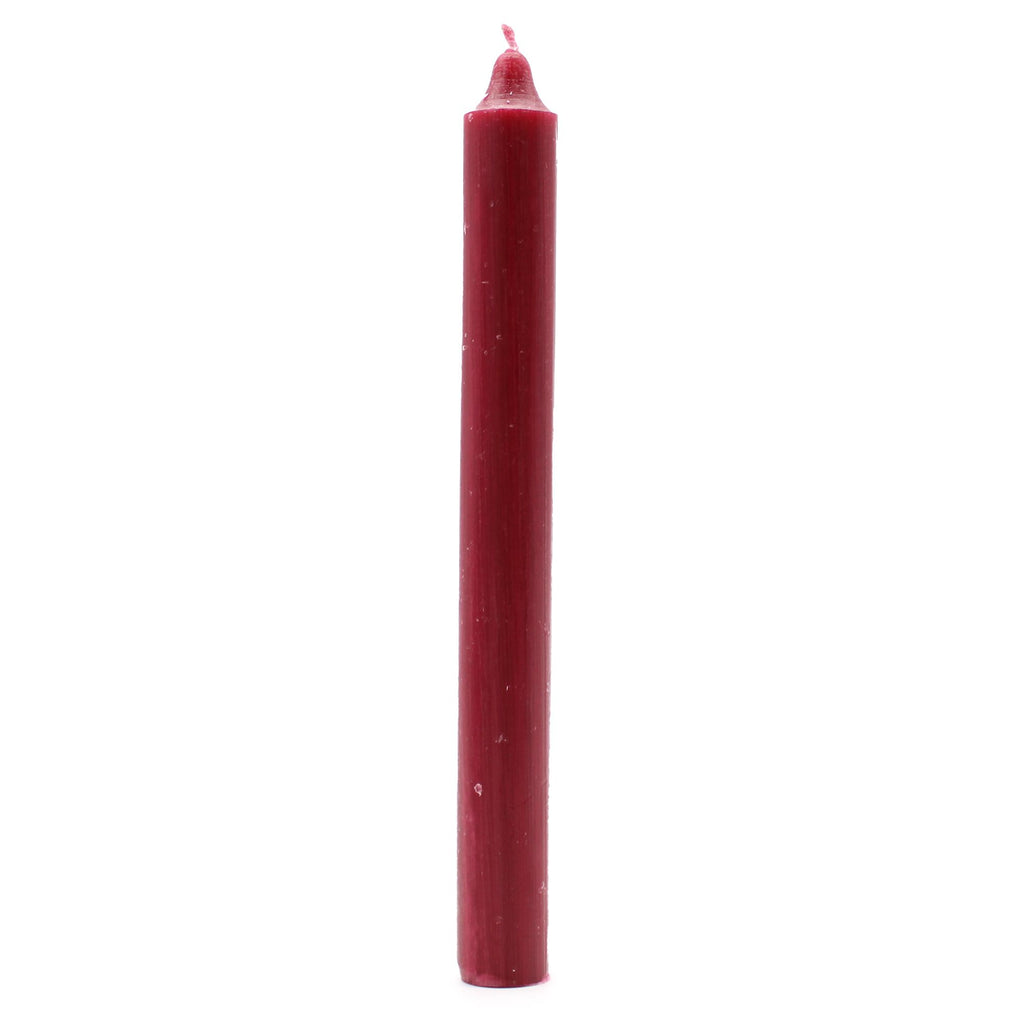 Bougies en vrac de couleur unie - Bordeaux rustique - Lot de 10