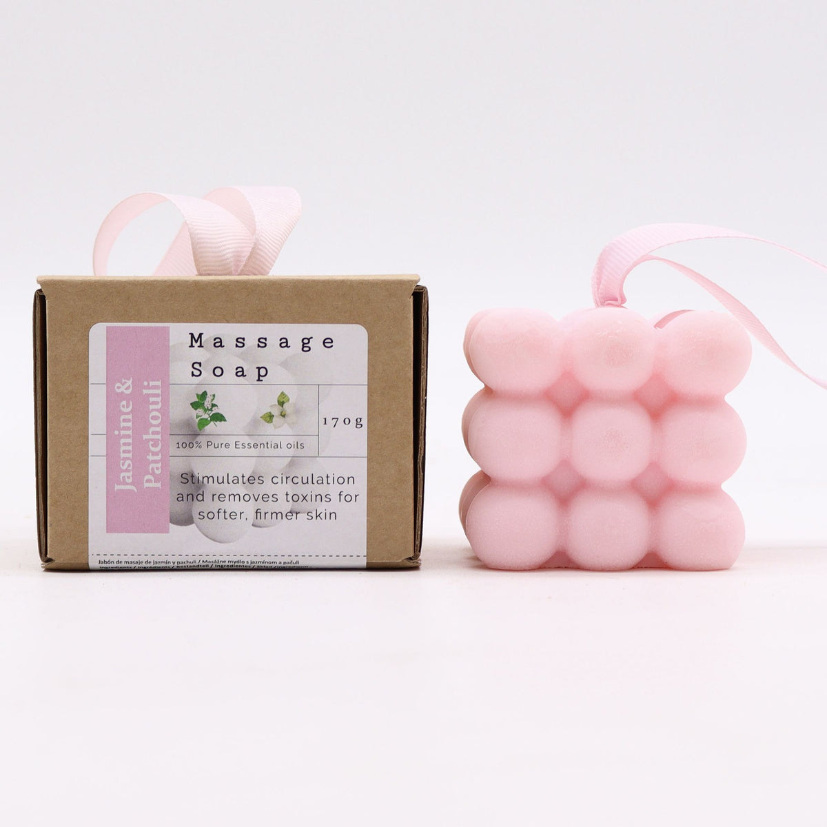 Savon de massage individuel en boîte - Jasmin et patchouli