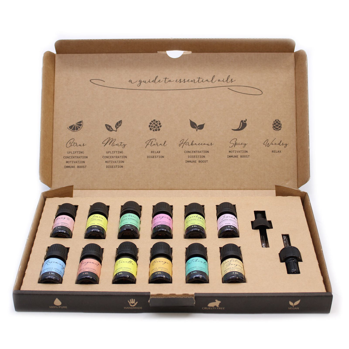 Coffret d'huiles essentielles d'aromathérapie - Les 12 meilleures