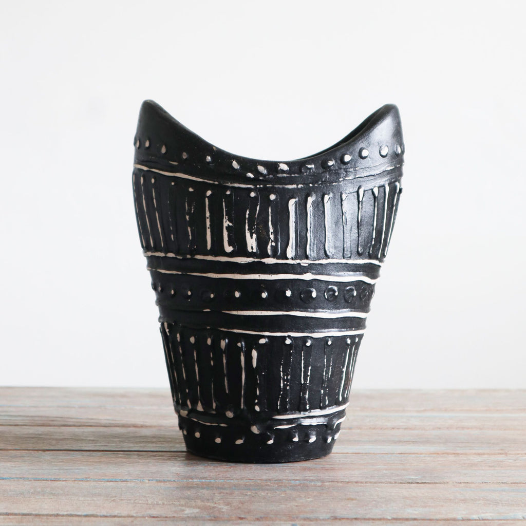 Vase en forme de spirale - Chocolat