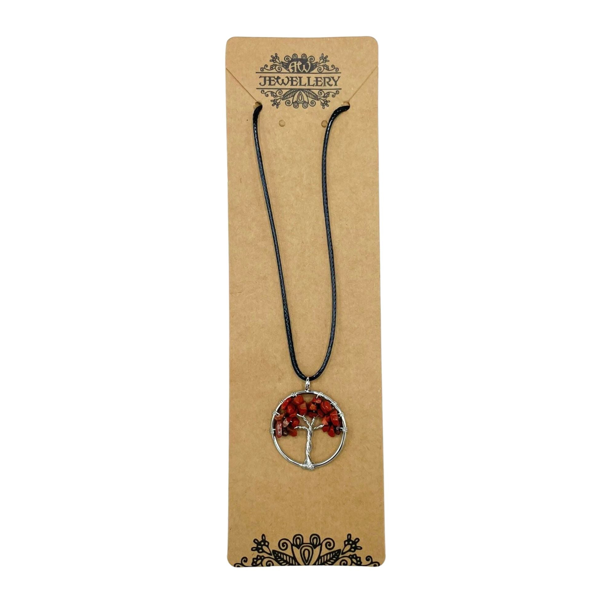 Pendentif Arbre de Vie - Jaspe rouge