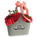 Panier de bouquet de fleurs en savon - rouge