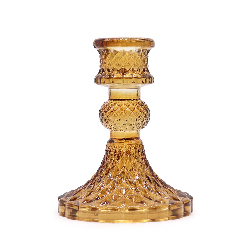 Bougeoir de table vintage - Ambre antique