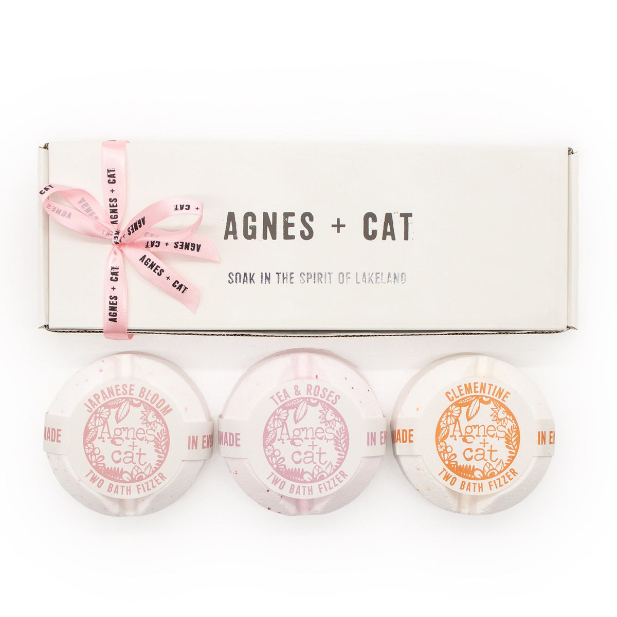 Coffret cadeau de galets de bain effervescents – Fleurs et agrumes – Agnes + Cat