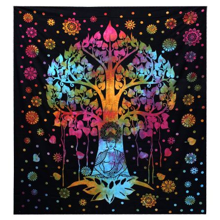 Couverture en coton simple + tapisserie - Arbre de la Bodhi