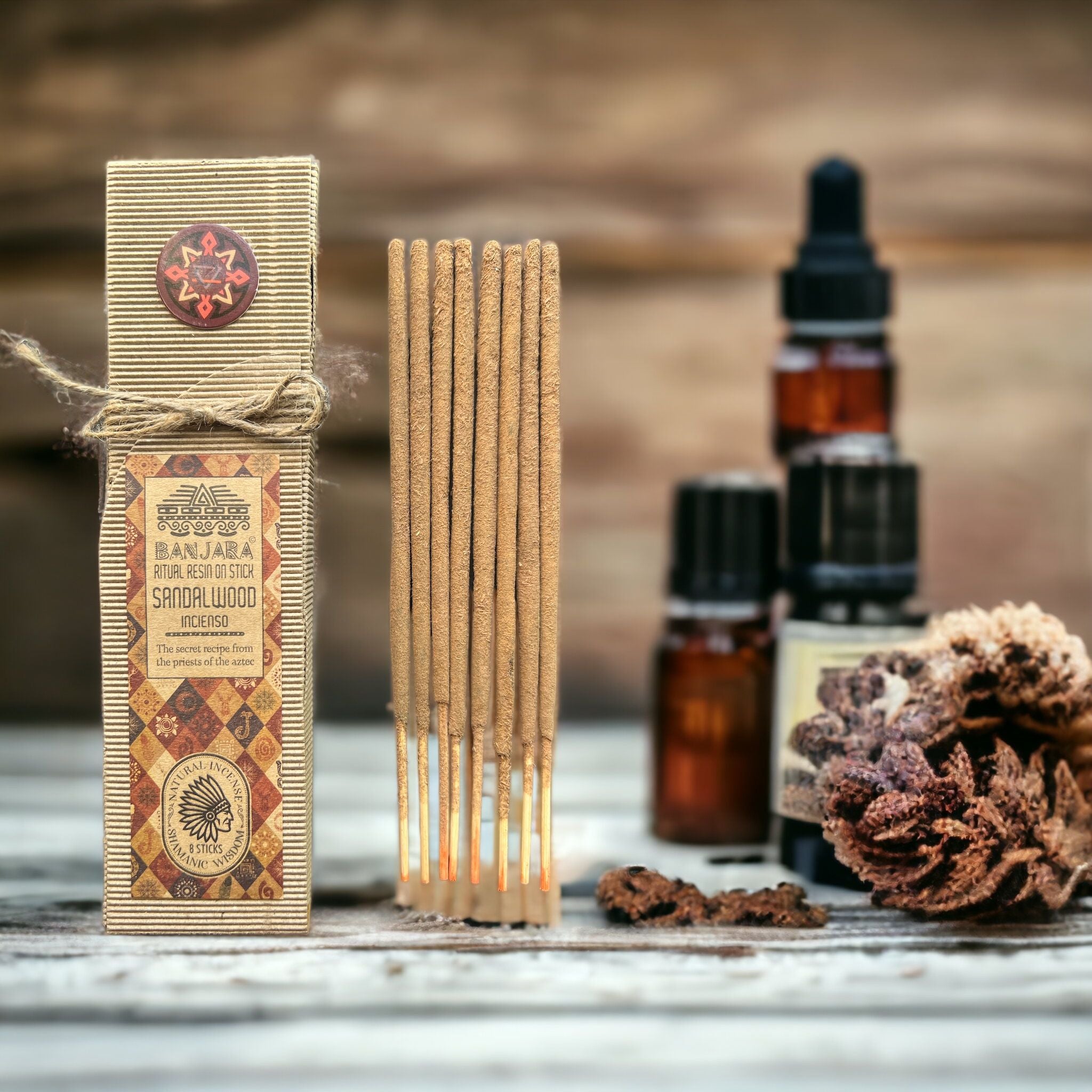 Bâtonnets de résine pour rituels - Bois de santal