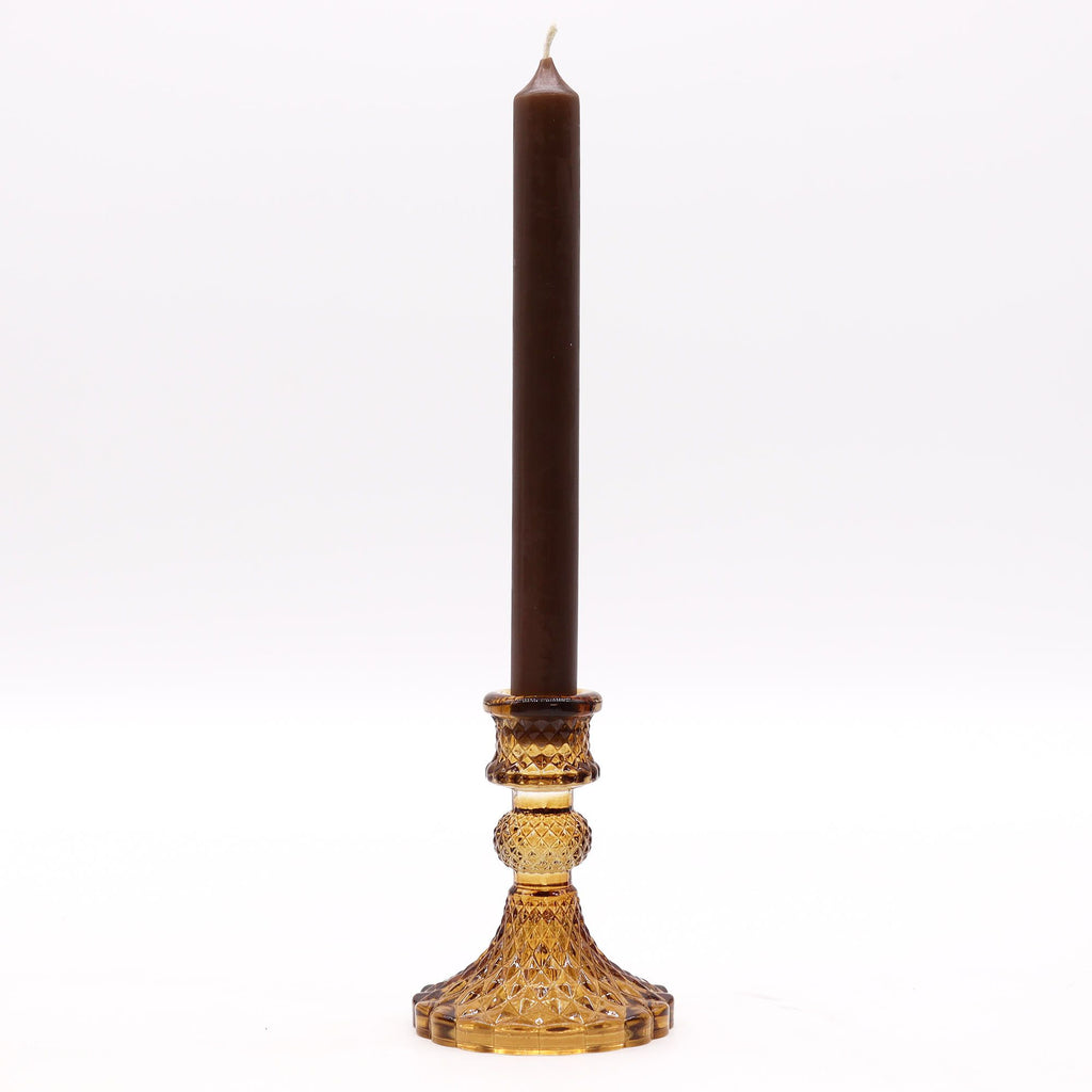 Bougeoir de table vintage - Ambre antique