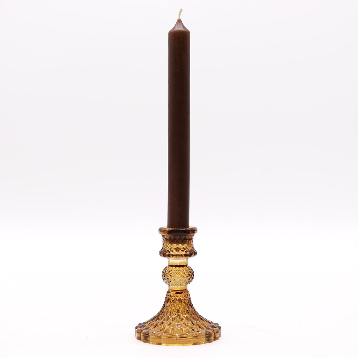 Bougeoir de table vintage - Ambre antique