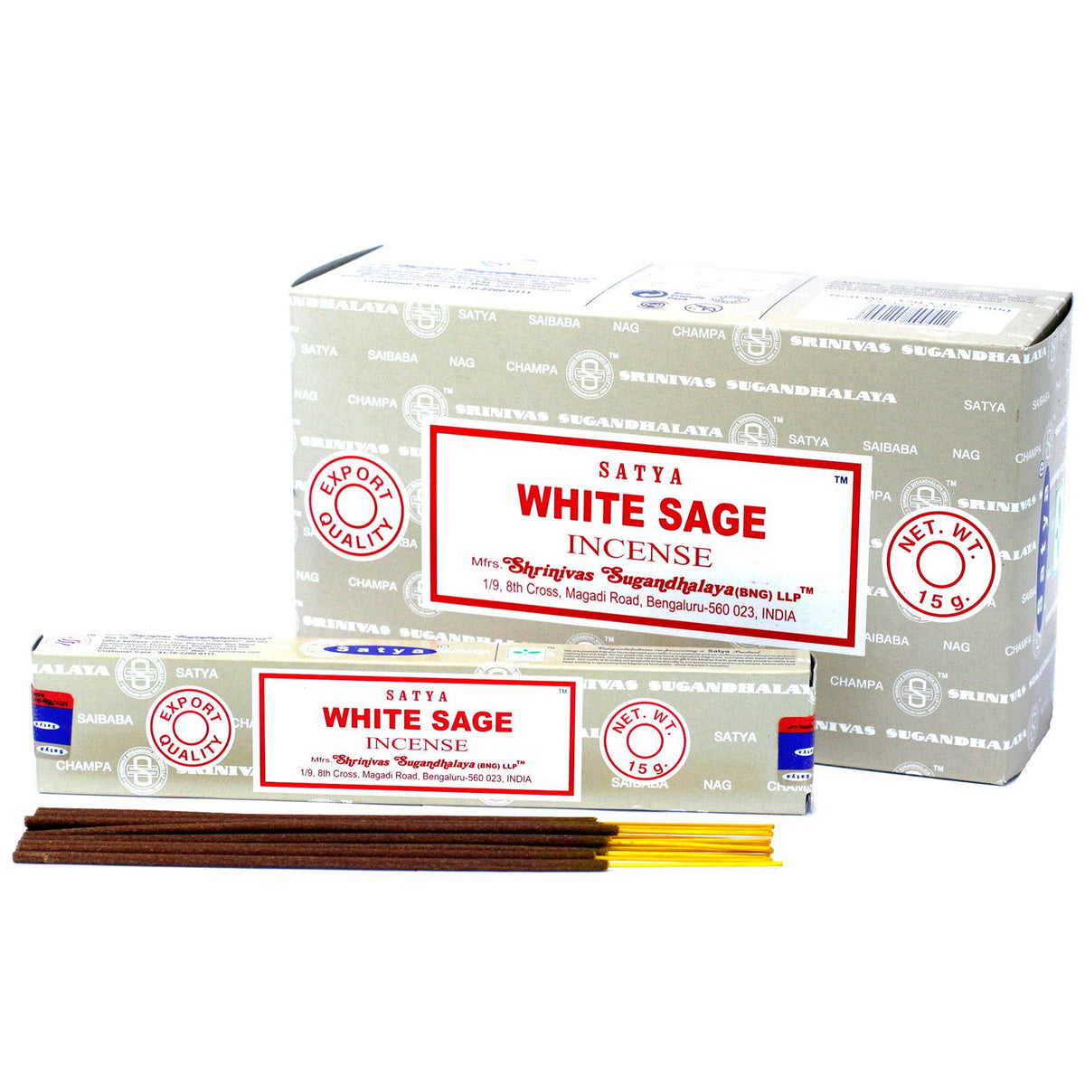 Bâtonnets d'encens Satya 15 g - Sauge blanche