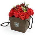 Bouquet de fleurs de savon - Roses rouges et œillets