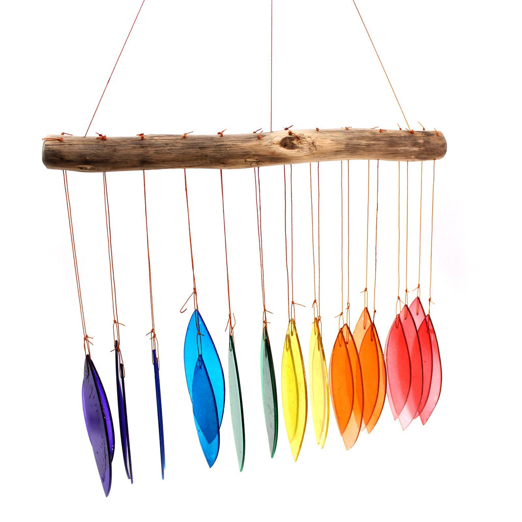 Carillon éolien en verre recyclé - Arc-en-ciel