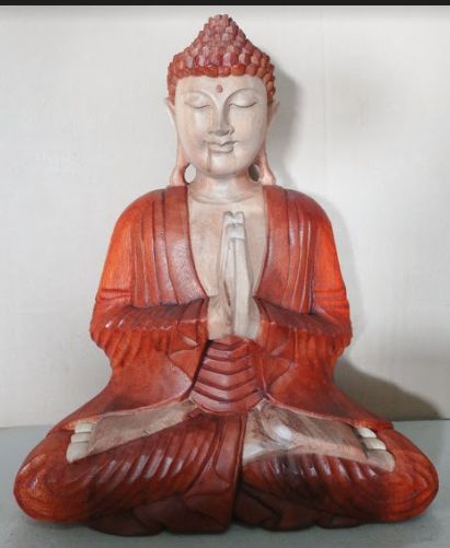 Statue de Bouddha sculptée à la main - 40 cm Bienvenue
