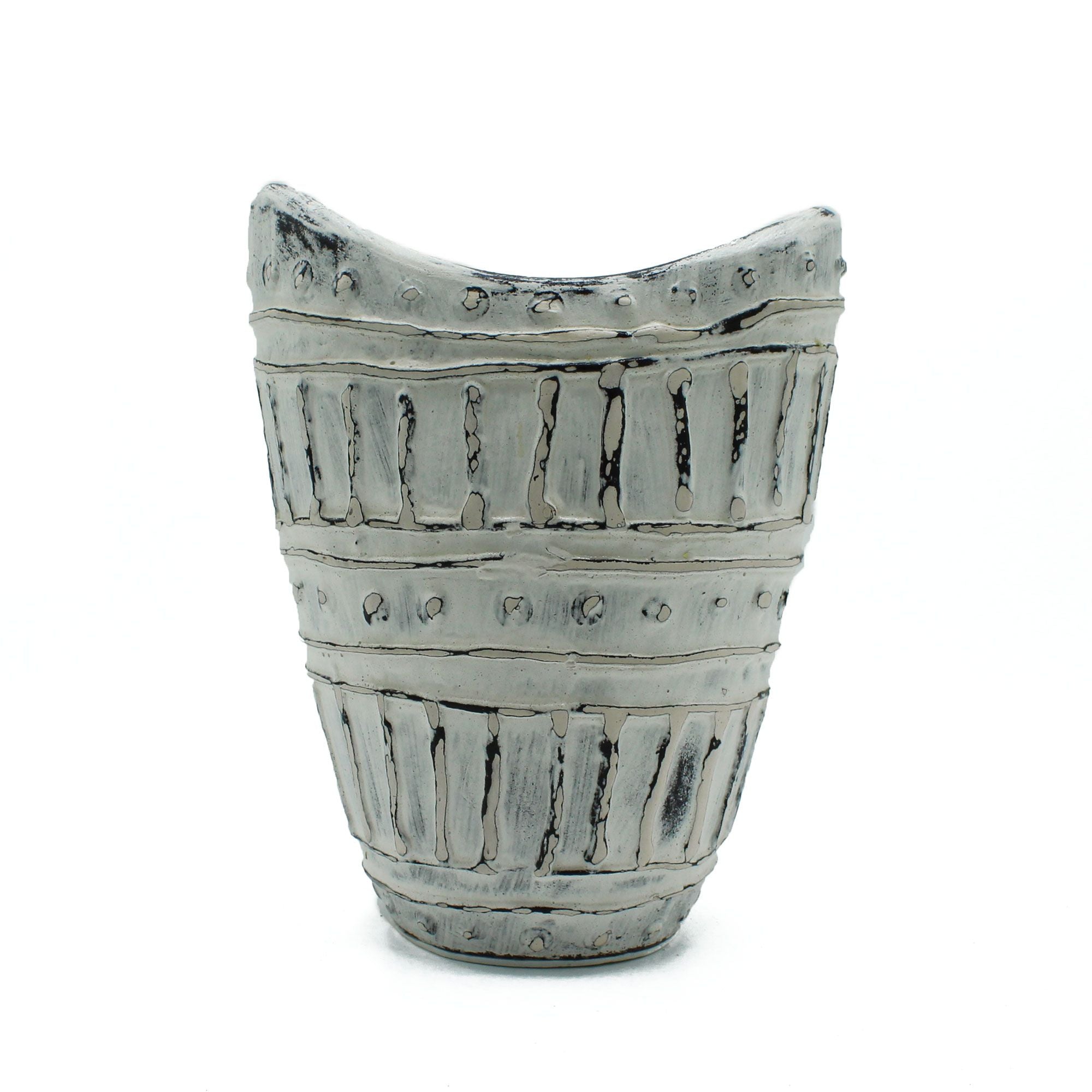 Vase à col large - Crème 22 cm