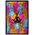 Couette en coton simple + tenture murale - Arbre de yoga