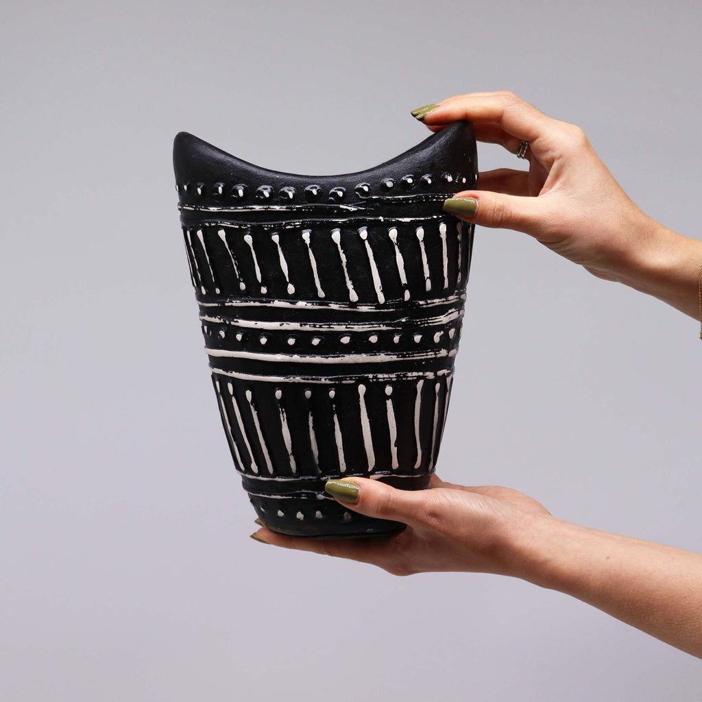 Vase en forme de spirale - Chocolat