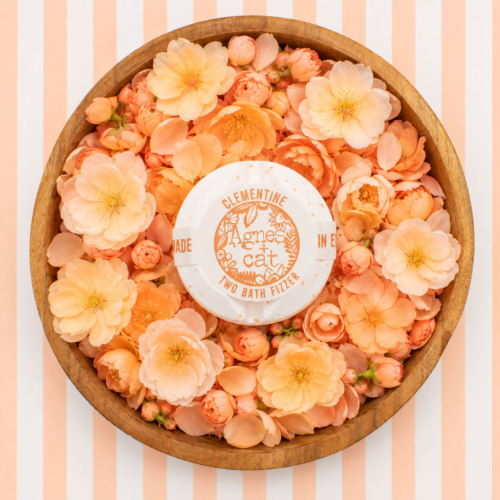 Coffret cadeau de galets de bain effervescents – Fleurs et agrumes – Agnes + Cat